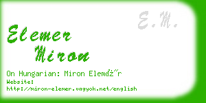 elemer miron business card